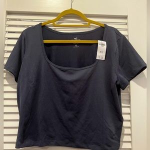 NWT Hollister Crop Baby Tee Dusty Blue XXL
